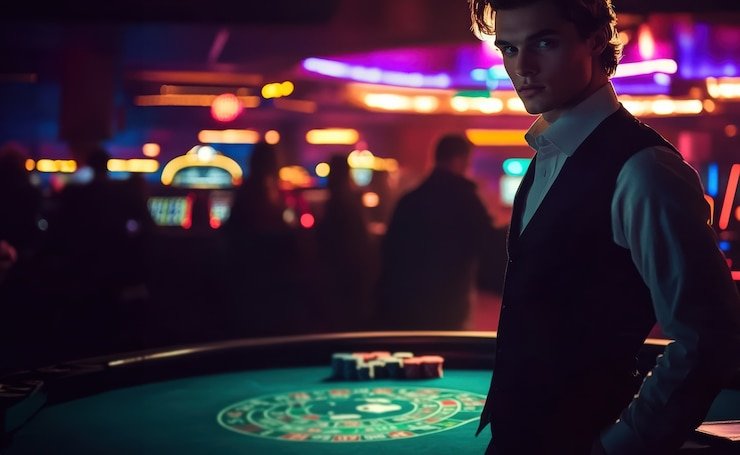 Layar ponsel singasari toto menampilkan studio blackjack SA Gaming dengan dealer langsung